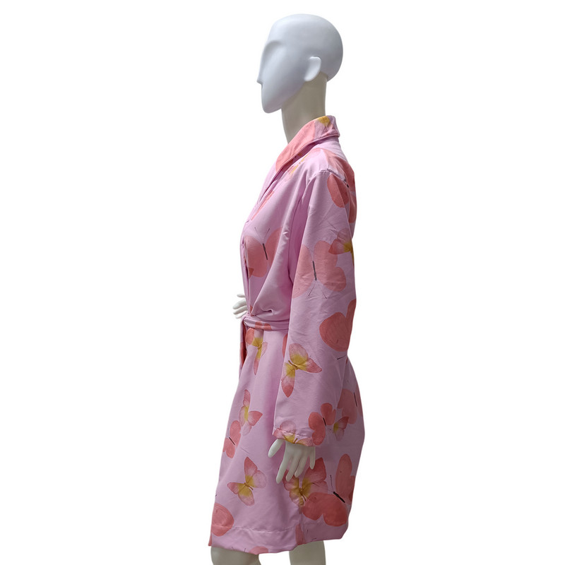 Microfiber Printed Bathrobe For Adult